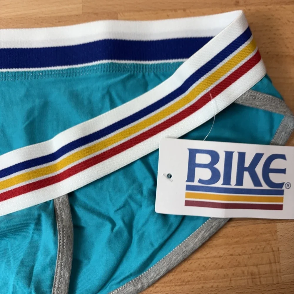 Bike Jock Brief Men's XXL 2XL Blue Cotton Stretch Underwear Retro New